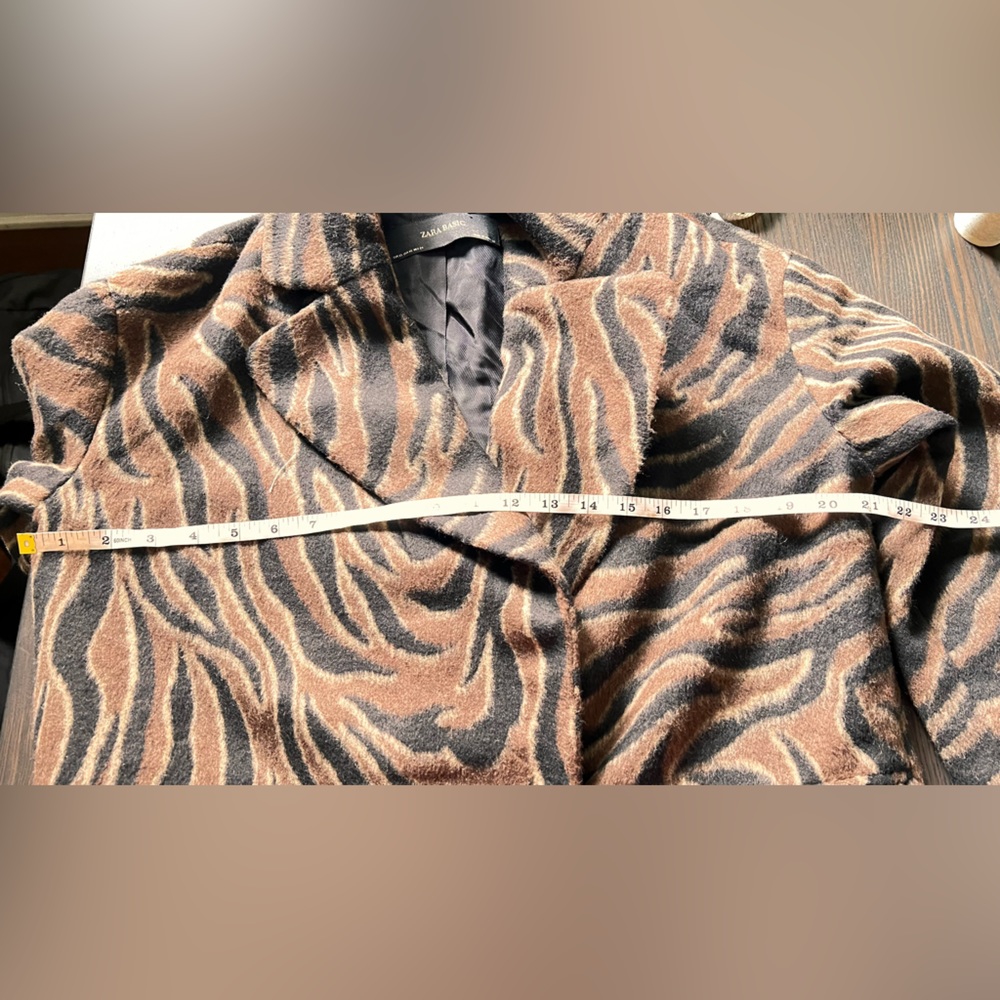 𝐙𝐀𝐑𝐀 Zebra Print  Coat Brown Black XS - Picture 14 of 16